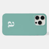 Kleiner Monogramm-Buchstabe Teal Blau Minimalistis iPhone Hülle (Rückseite (Horizontal))
