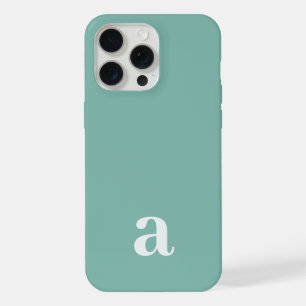 Kleiner Monogramm-Buchstabe Teal Blau Minimalistis iPhone 15 Pro Max Hülle