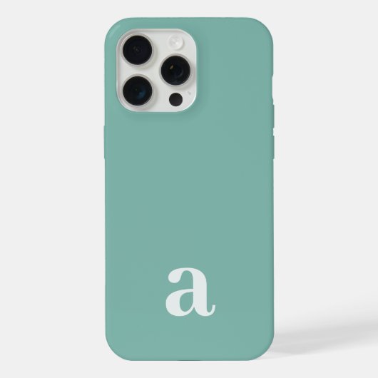 Kleiner Monogramm-Buchstabe Teal Blau Minimalistis iPhone Hülle (Rückseite)