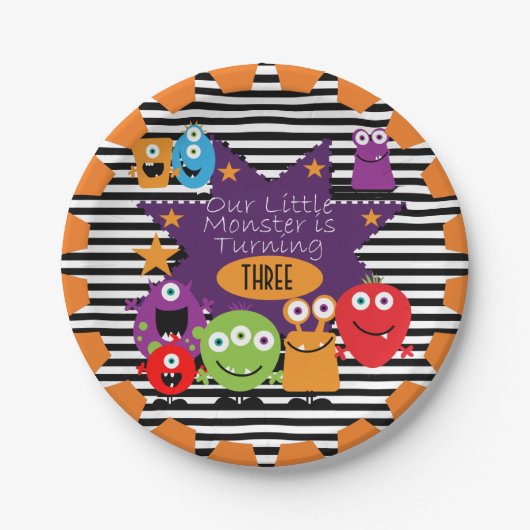 Kleiner Monster-alles- Gute zum Pappteller (Vorderseite)