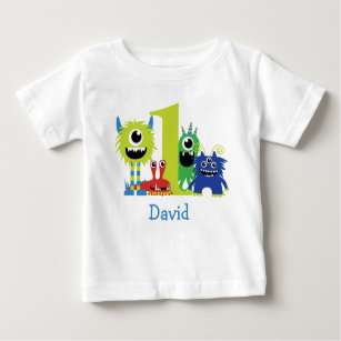 Kleiner Monster Boy 1. Geburtstag Outfit Baby T-shirt