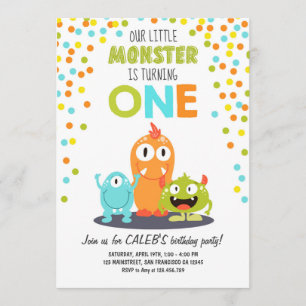 Kleiner Monster Erster Geburtstag Party Einladungs Einladung