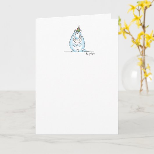 KLEINER MONSTER Geburtstag Karte (Gelbe Blume)