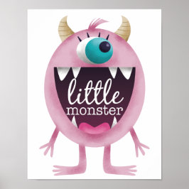Kleiner Monster Pink Girls Room Poster