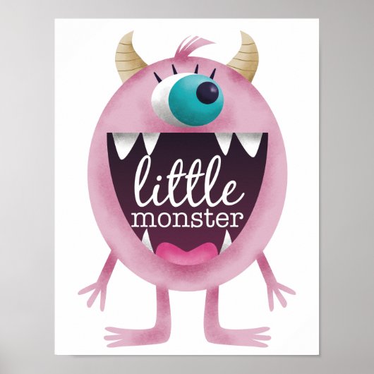 Kleiner Monster Pink Girls Room Poster (Vorne)