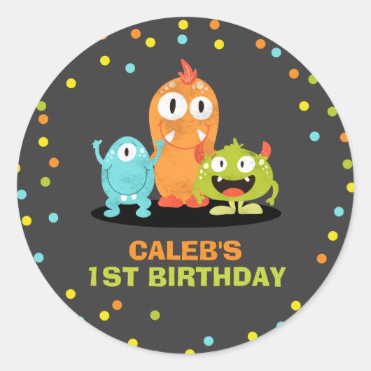 Kleiner Monster Topper Umschlag Aufkleber Junge Ge (Vorderseite)