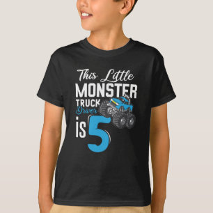 Kleiner Monster-Truck-Fahrer 5. Geburtstag T-Shirt