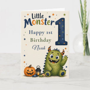 Kleiner Monster wird Eins Geburtstags-Dankeschön Karte