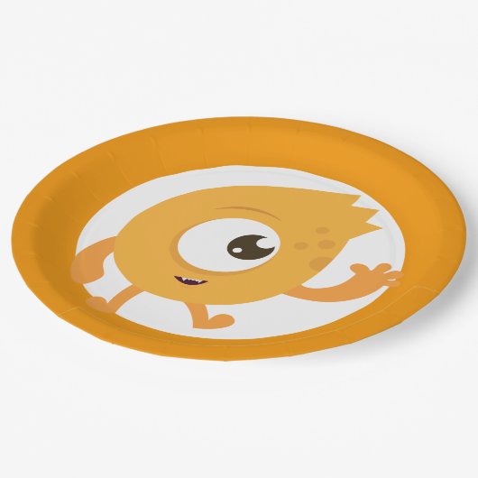 Kleiner Monsterblauer Geburtstag Teller (Schrägansicht)