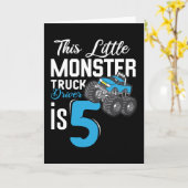 Kleiner Monsterfahrer 5. Geburtstag Karte (Gelbe Blume)