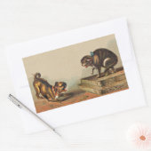 Kleiner Mops Hund und Kitty Rechteckiger Aufkleber (Umschlag)