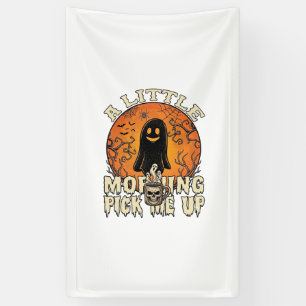 Kleiner Morgen-Pick-Me-Up-Halloween-Geist-Schädel- Banner