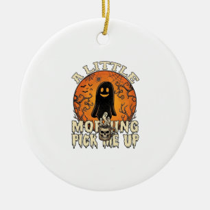 Kleiner Morgen-Pick-Me-Up-Halloween-Geist-Schädel- Keramik Ornament