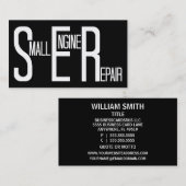 Kleiner Motor Reparatur Schwarz einfach Visitenkarte (Vorne/Hinten)