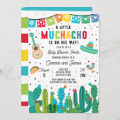 Kleiner Muchacho auf dem Weg Boy Fiesta Babydusche Einladung (Vorne/Hinten)