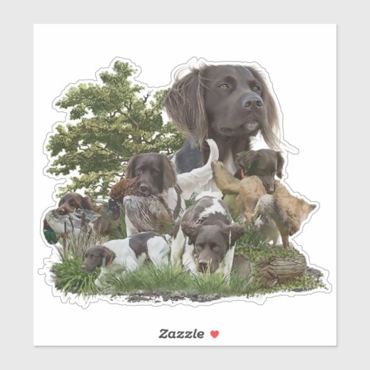 Kleiner Munsterlander Aufkleber (Blatt)