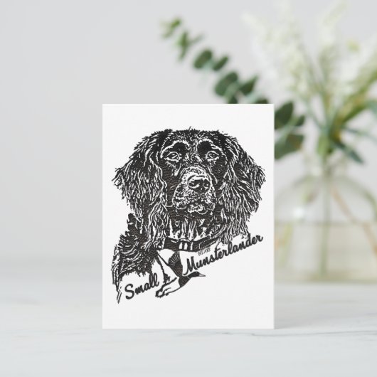 Kleiner Munsterlander (Logo) Postkarte (Stehend Vorderseite)