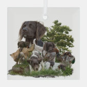 Kleiner Munsterlander Ornament Aus Glas (Rückseite)