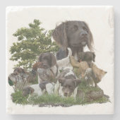 Kleiner Munsterlander Steinuntersetzer (Vorderseite)