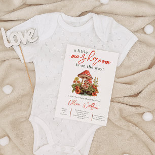 Kleiner Mushroom Fall Minimalistisch Retro Babydus Einladung