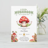 Kleiner Mushroom-Schmetterling Schnecke Wald Babyd Einladung (Stehend Vorderseite)