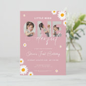 Kleiner Muss 1. Geburtstag 3 Foto Tag Einladung (Stehend Vorderseite)