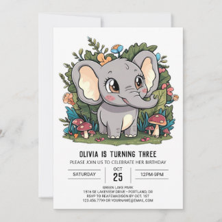 Kleiner mystischer Elefant digitaler Geburtstag Einladung