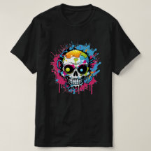 Kleiner Naughty Skull: Graffiti T - Shirt Kunst, D