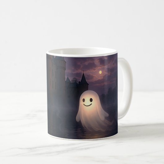Kleiner netter Geist geht spazieren Kaffeetasse (VorderseiteRechts)