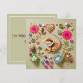 Kleiner, niedlicher Bartagame Feiertagskarte (Vorne/Hinten)