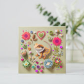 Kleiner, niedlicher Bartagame Feiertagskarte (Stehend Vorderseite)