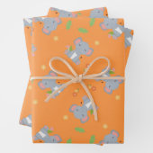 Kleiner niedlicher Elefant mit Blume orange Geschenkpapier Set (Beispiel)