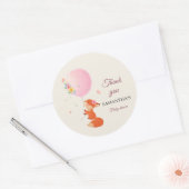 Kleiner niedlicher Fuchs mit Ballonaufkleber Runder Aufkleber (Umschlag)