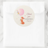 Kleiner niedlicher Fuchs mit Ballonaufkleber Runder Aufkleber (Tasche)