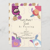 kleiner Niedlicher Geburtstag individueller Mädche Einladung (Vorne/Hinten)
