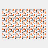 Kleiner Niedlicher Ghost Orange Schwarz-weiß Geschenkpapier Set (Vorderseite)