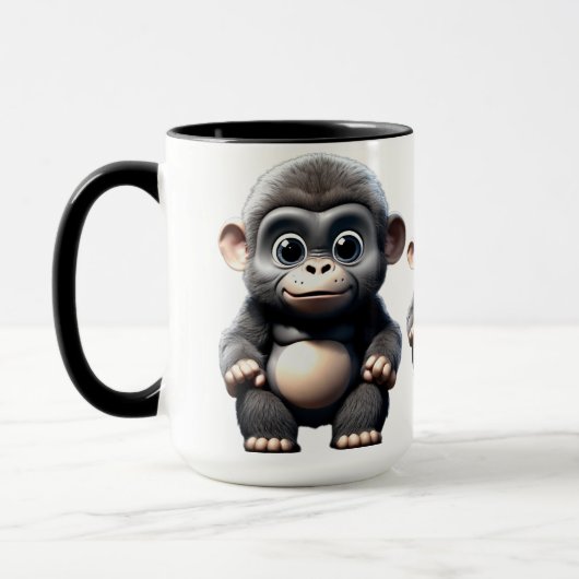 Kleiner Niedlicher Gorilla Tasse (Links)