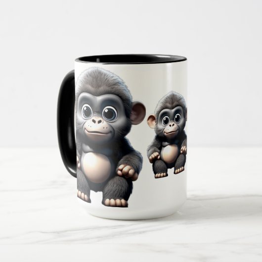 Kleiner Niedlicher Gorilla Tasse (Vorderseite Links)