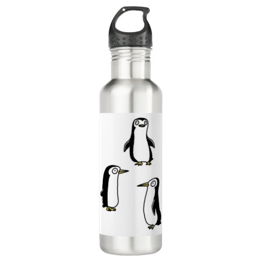 kleiner niedlicher Penguin drei Edelstahlflasche (Vorderseite)
