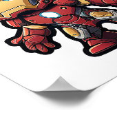 kleiner niedlicher Superheld im Cartoon-Stil Poster (Ecke)