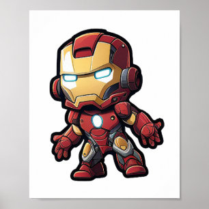 kleiner niedlicher Superheld im Cartoon-Stil Poster