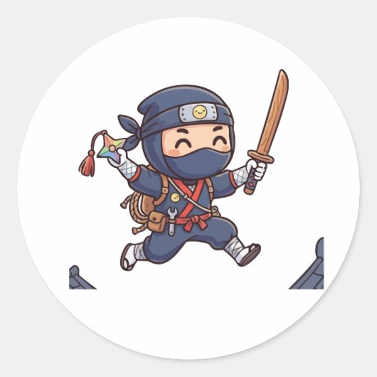Kleiner Ninja-Aufkleber Runder Aufkleber (Vorderseite)
