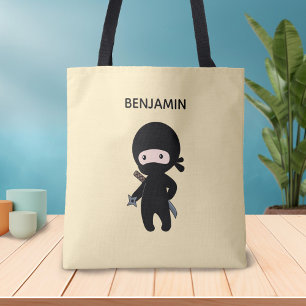 Kleiner Ninja individueller Name auf Gelb Tasche