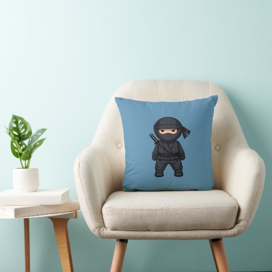 Kleiner Ninja-Krieger auf Blau Kissen (Stuhl )