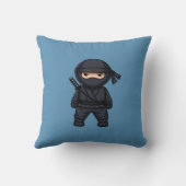 Kleiner Ninja-Krieger auf Blau Kissen (Rückseite)