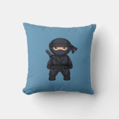 Kleiner Ninja-Krieger auf Blau Kissen (Vorderseite)