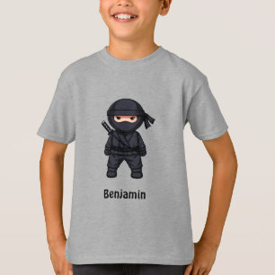 Kleiner Ninja-Krieger Benutzerdefinierter Name T-Shirt
