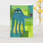 Kleiner Oktopus Geburtstagsgrüßen Karte (Gelbe Blume)