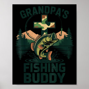 Kleiner Opa Angelkumpel Tarngewand Barsch Poster