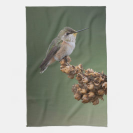 Kleiner Orange Hummingbird Geschirrtuch